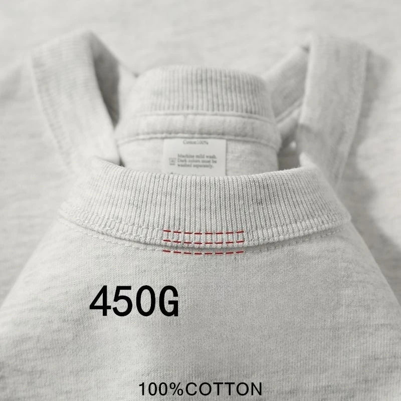 100% Cotton T Shirts Unisex 450G High Quality White T-shirts Tee Shirts Summer Blank Tshirt For Men Camisetas Para Hombre