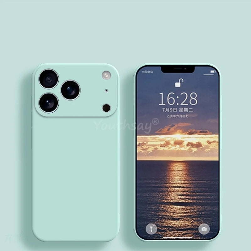 For iPhone 17 Pro Case Liquid Silicone Plain Case For iPhone 17 Pro Air Cover TPU Anti-drop Protect For iPhone 17 Pro Max Cover