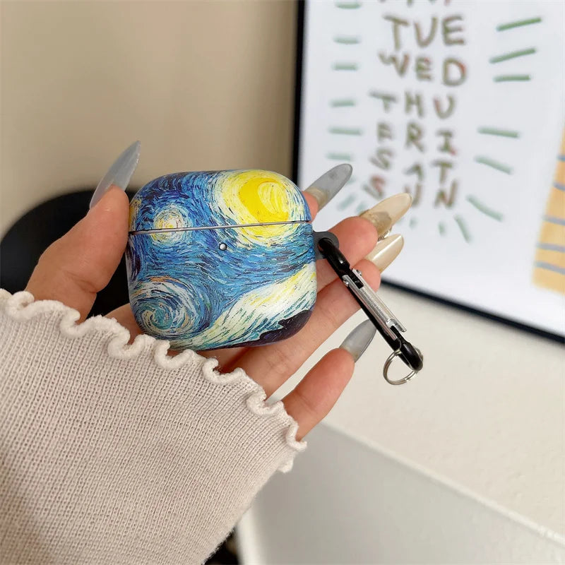 Van Gogh Oil Painting Case for AirPods 4 Cover Headphone Earphone Charging Bag Para AirPod 2 3 4 Pro Air Pods Aesthetic Designer