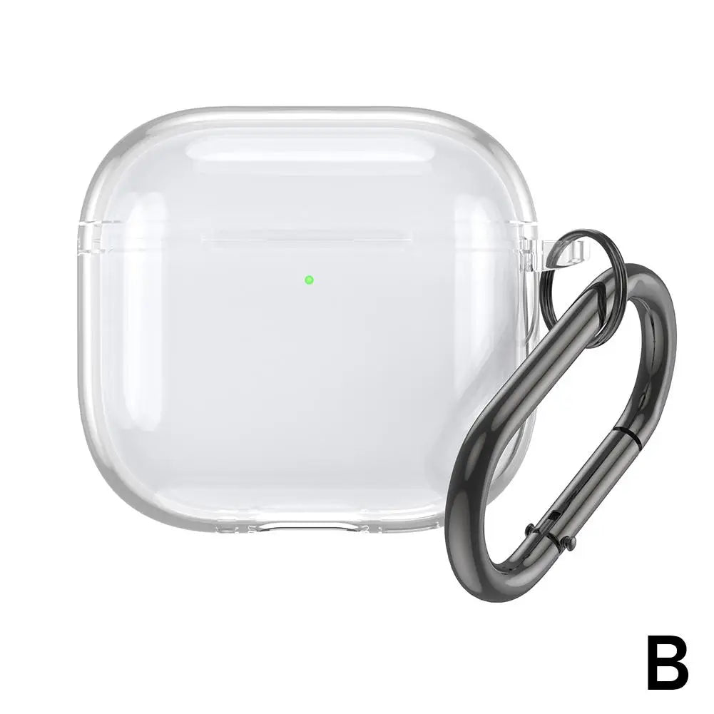 Transparent Case for AirPods 4 Wireless Bluetooth Earphone Soft TPU Clear Protective Cover with Hook for Air Pods 4 Accessories