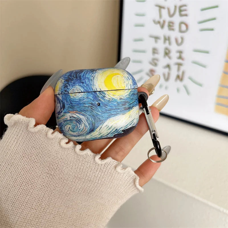 Van Gogh Oil Painting Case for AirPods 4 Cover Headphone Earphone Charging Bag Para AirPod 2 3 4 Pro Air Pods Aesthetic Designer