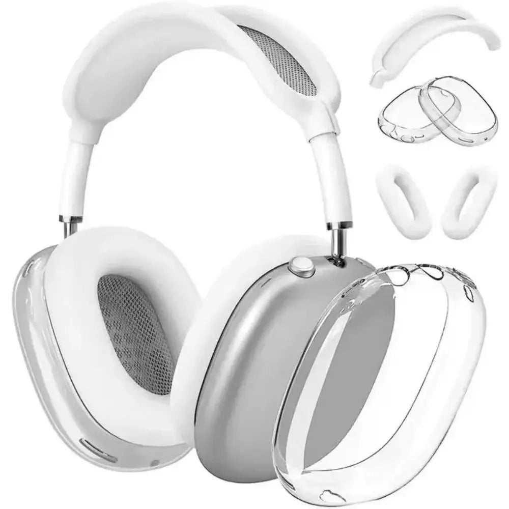 3 in 1 Silicone + TPU Case for Airpods Max Translucence Cases Wireless Headphones Cover Earphone Protective Covers Accessories