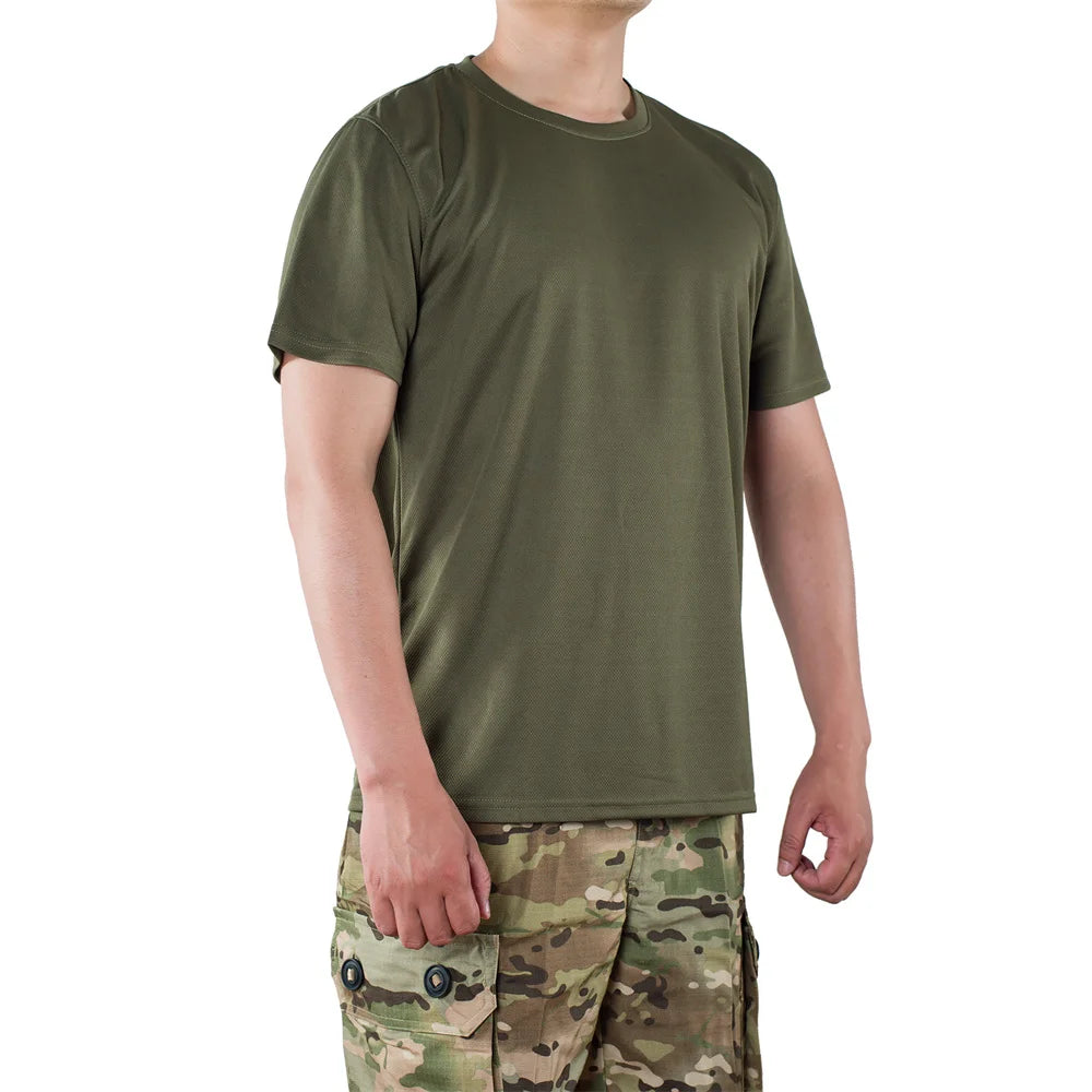 MEGE Men Tactical T Shirt Men's Quick Dry Workout Short Sleeve O-neck Quick-Drying gym T Shirts Plus Size Casual Oversized 4XL