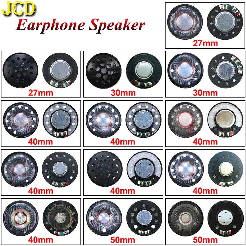 2PCS 27mm 30mm 40mm 50mm Headphone Speaker Driver Hifi Bluetooth Black / White Magnetic High-end Earphone Diy Loudspeaker Repair