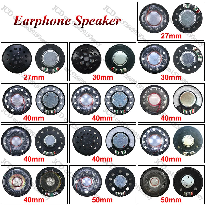 2PCS 27mm 30mm 40mm 50mm Headphone Speaker Driver Hifi Bluetooth Black / White Magnetic High-end Earphone Diy Loudspeaker Repair