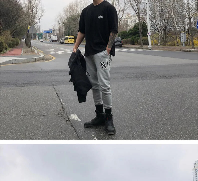 New Men's T Shirt Gym Bodybuilding Clothing Short Sleeve Men Fashion Casual For Male Tops Fitness Oversized Sweatshirt