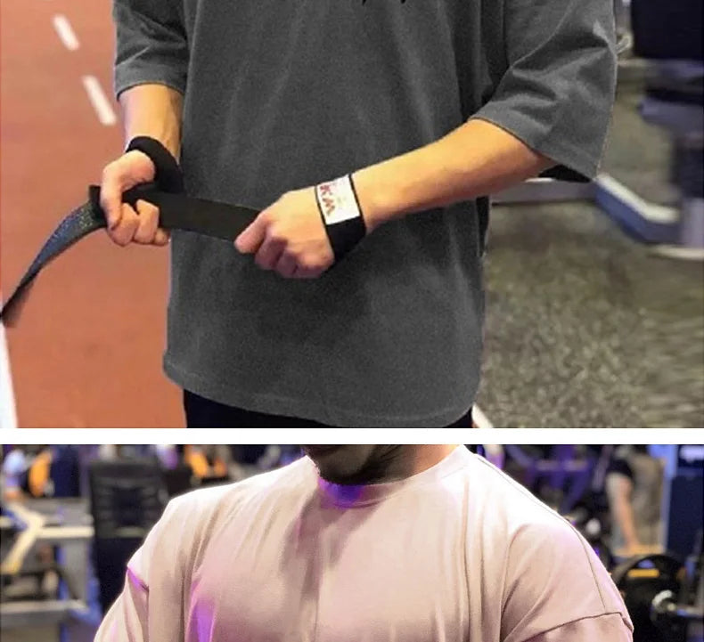 New Men's T Shirt Gym Bodybuilding Clothing Short Sleeve Men Fashion Casual For Male Tops Fitness Oversized Sweatshirt