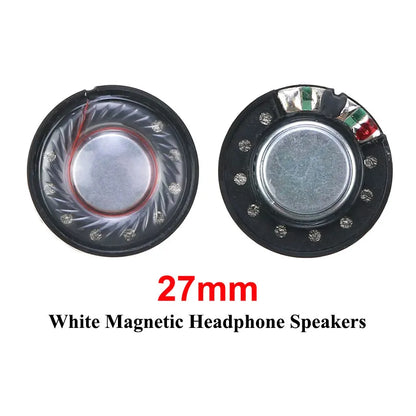 2PCS 27mm 30mm 40mm 50mm Headphone Speaker Driver Hifi Bluetooth Black / White Magnetic High-end Earphone Diy Loudspeaker Repair