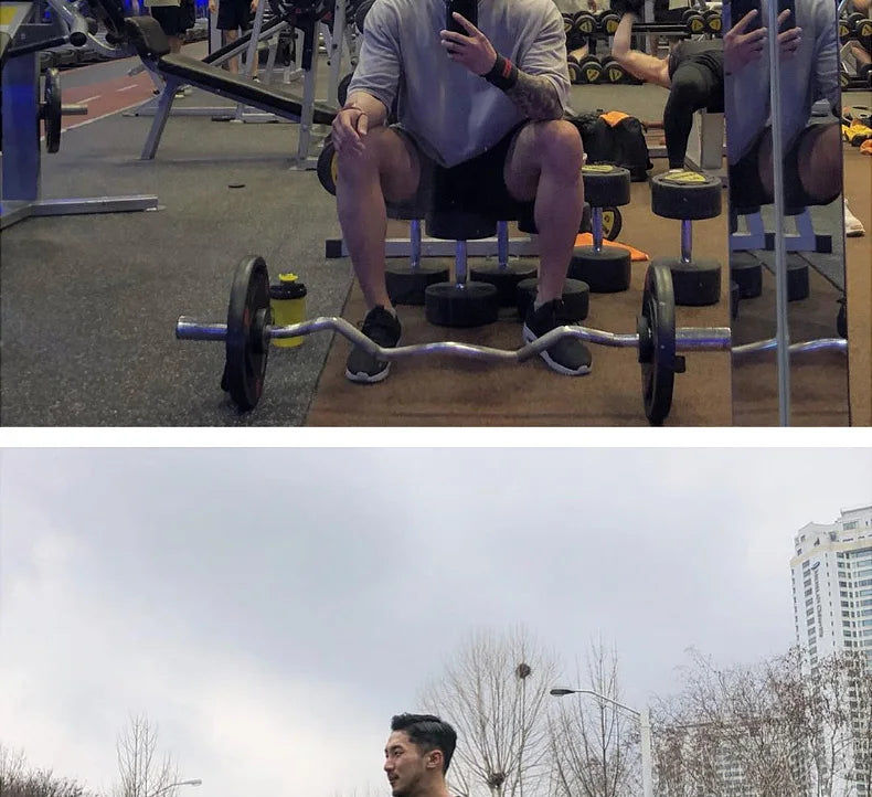 New Men's T Shirt Gym Bodybuilding Clothing Short Sleeve Men Fashion Casual For Male Tops Fitness Oversized Sweatshirt