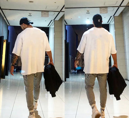 New Men's T Shirt Gym Bodybuilding Clothing Short Sleeve Men Fashion Casual For Male Tops Fitness Oversized Sweatshirt