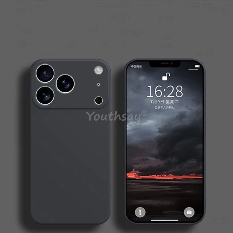 For iPhone 17 Pro Case Liquid Silicone Plain Case For iPhone 17 Pro Air Cover TPU Anti-drop Protect For iPhone 17 Pro Max Cover