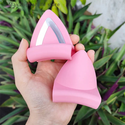2 Pieces Cat Ear For Earphone Gaming Headsets Attachment Stereo Headset Decoration Lightweight Silicone Pendant