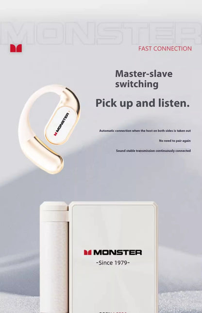 MONSTER AC530 Wireless Earphones Bone Conduction Ear Hanging Non in Ear Double Folding Ergonomics Bluetooth Sports Earphones