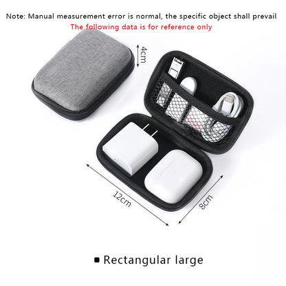 Mini Square EVA Earphone Protective Box Digital Charger Headphone Storage Bag USB Data Cable Organizer Carrying Pouch