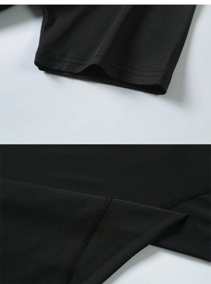 Men Compression White T-Shirts Short Sleeve Tops Tees Casual Gym T Shirt Man Quick Dry Football T Shirts Sportswear Male Clothes