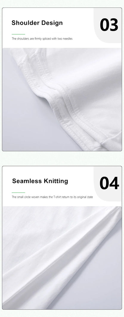 Men's 230g Heavy Cotton Short-sleeved T-shirt Men Pure Cotton Loose Solid Color Bottoming Shirt Trendy Man T-shirt Tops Clothes