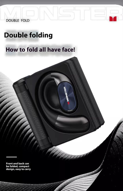 MONSTER AC530 Wireless Earphones Bone Conduction Ear Hanging Non in Ear Double Folding Ergonomics Bluetooth Sports Earphones