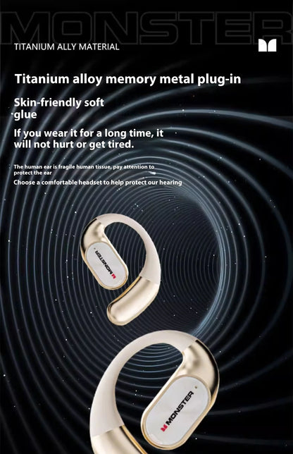 MONSTER AC530 Wireless Earphones Bone Conduction Ear Hanging Non in Ear Double Folding Ergonomics Bluetooth Sports Earphones