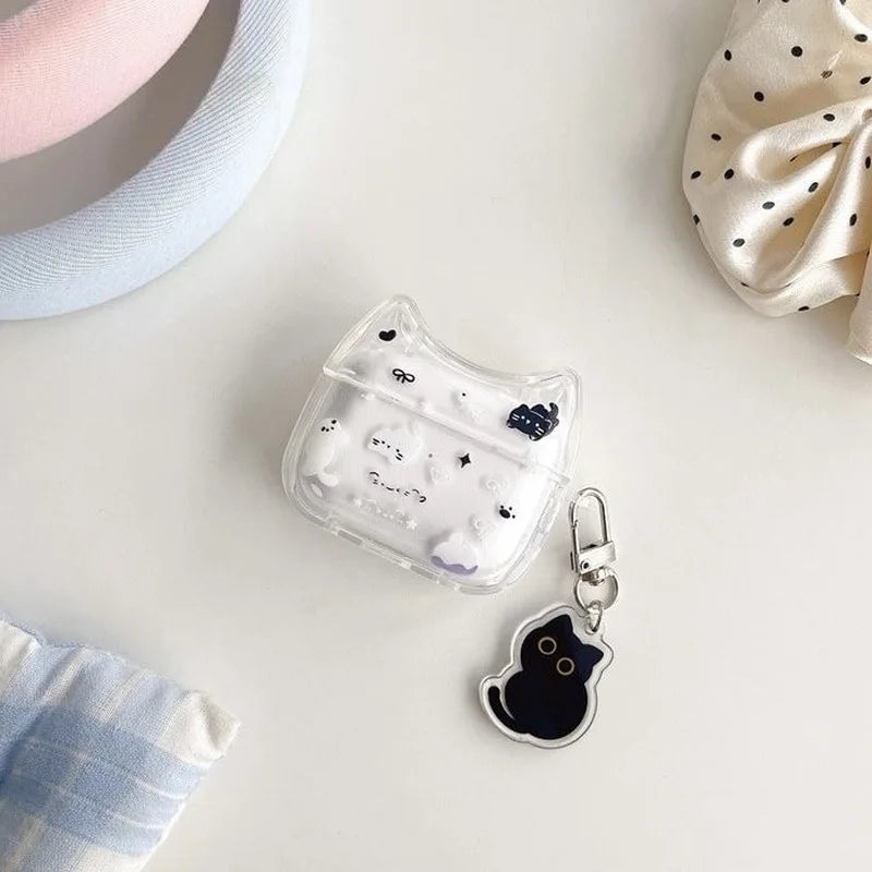 Floral Cute Cat Airpodspro2 Wireless Bluetooth Earphone Protective Cover1/2/3 Generations Cartoon Anti Drop Small And Convenient