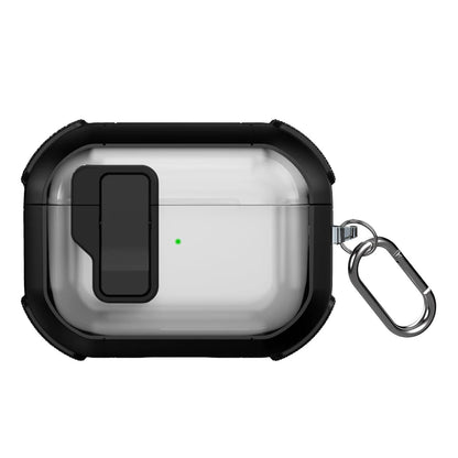 Automatic Switch Safety Lock Case For Airpods 4 For Airpods Pro 2 3 1 case Shockproof Transparent Earphone Case with hook
