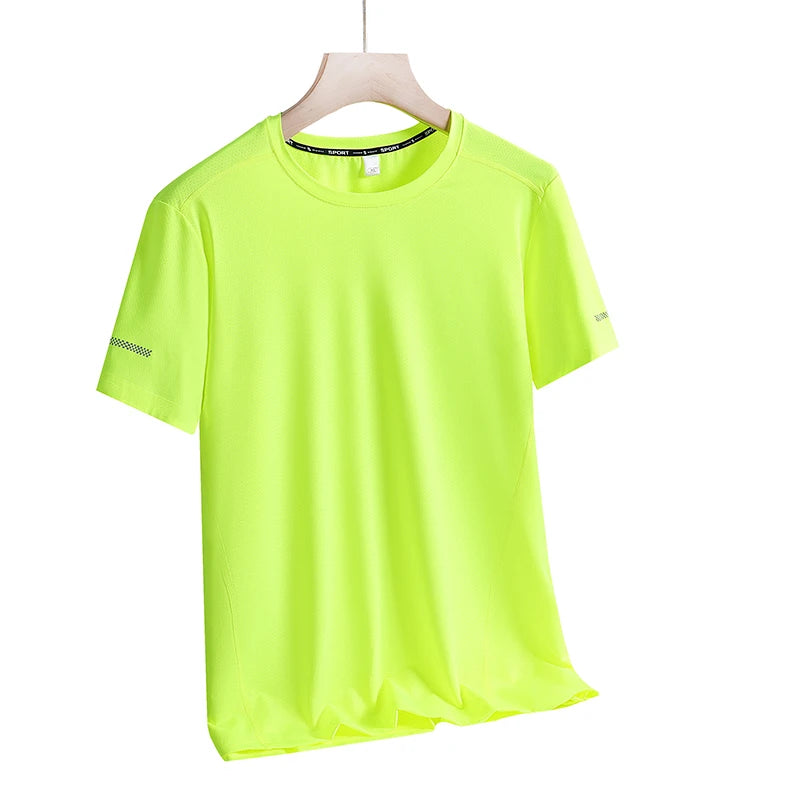 9xl Large Plus Size Quick Dry Short Sleeve T Shirt Gym Jerseys Fitness Trainer Running T-Shirt Teenager Breathable Sportswear