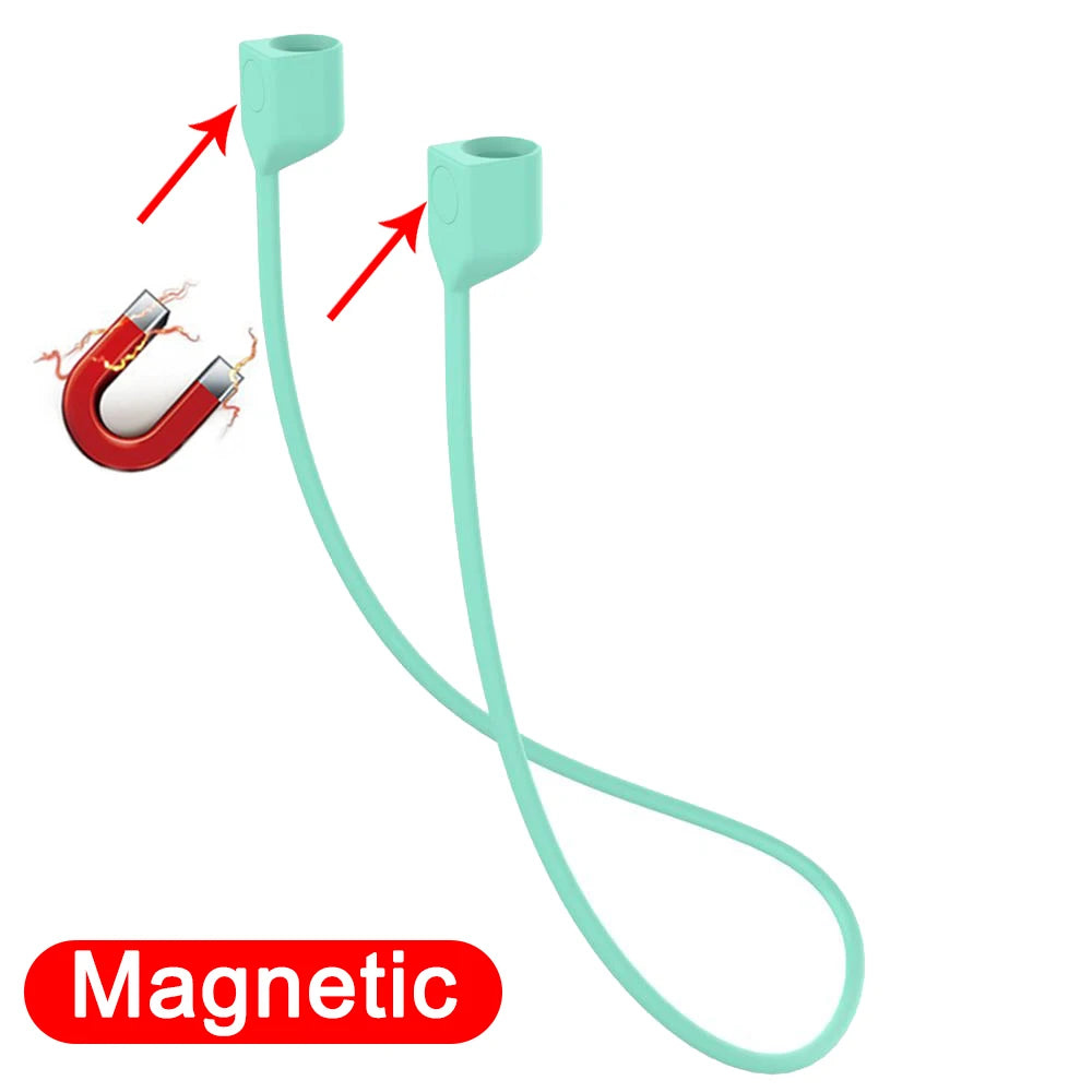 Magnetic Anti-Lost Silicone Earphone Neck Rope For AirPods 1 2 3 Pro Wireless Bluetooth Headphone Neck Strap Cord String Lanyard