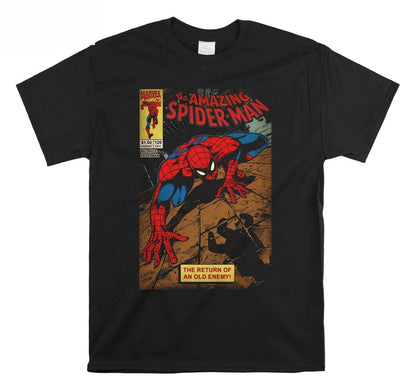 Spider-man Spiderman Movie Retro Comic Men T Shirts Creative Tees Round Neck Women T-Shirt Cotton Birthday Present Tops Clothing