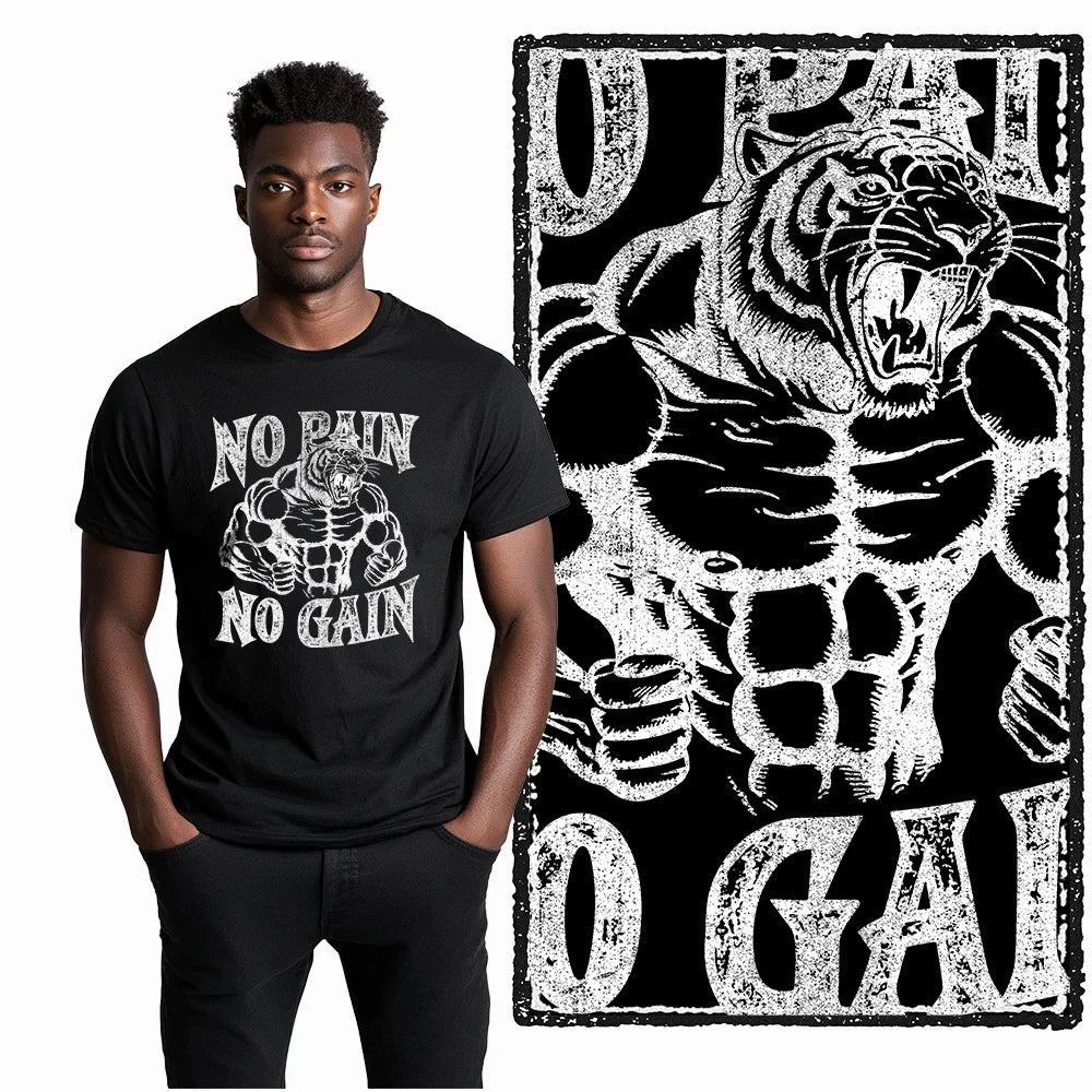 Coolmind YG Fitness Gym Cotton exclusive graphic Men's T-shirt 100% cotton large size fresh black men's new style T-shirt