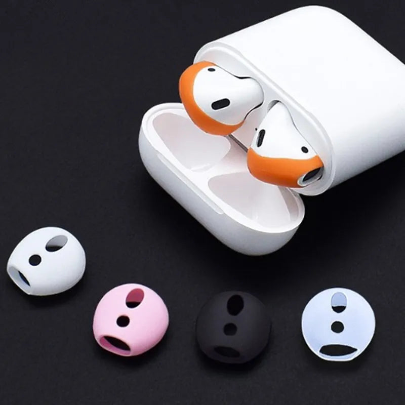 4 Pairs Soft Silicone Ear Tips,Anti-slip Ultrathin Ear Buds Replacement Covers Ear Gels for Apple Airpods 1 2 Earphone Eartips