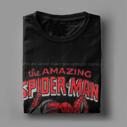 Spider-man Spiderman Movie Retro Comic Men T Shirts Creative Tees Round Neck Women T-Shirt Cotton Birthday Present Tops Clothing