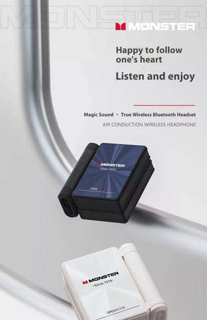 MONSTER AC530 Wireless Earphones Bone Conduction Ear Hanging Non in Ear Double Folding Ergonomics Bluetooth Sports Earphones