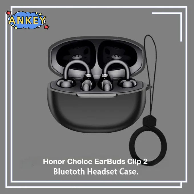 for Honor Choice EarBuds Clip 2 Case Earphones Premium Silicone Cover Shockproof Accessible Charging Port carrying ring