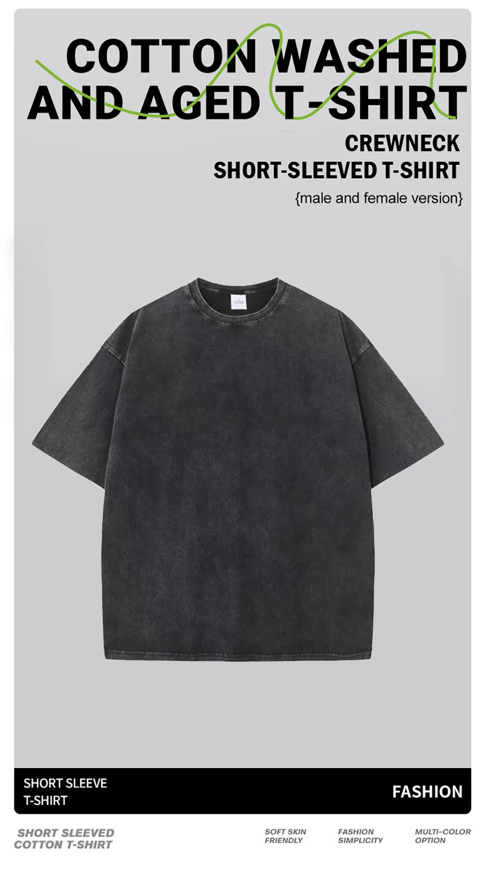 New Men's Washed Vintage T-Shirts Street Hip Hop Retro Punk T Shirt women Harajuku Casual Cotton Short Sleeve Couple TShirts top