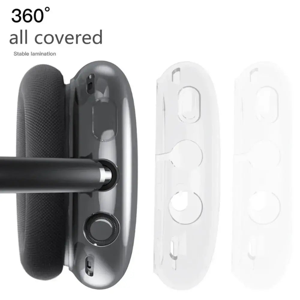 3 in 1 Silicone + TPU Case for Airpods Max Translucence Cases Wireless Headphones Cover Earphone Protective Covers Accessories