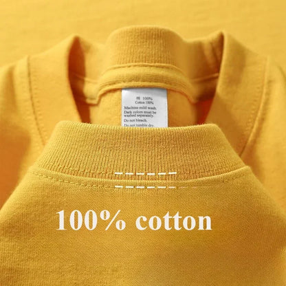 Summer 100% Cotton Men T Shirts 300grams Heavy Duty Short Sleeve Casual Basic Solid Color Ovesize Men Women Tops T-shirt