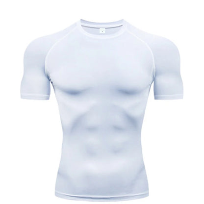 Men's T-shirt Running Sport T Shirt Men Compression Fitness Top Tee Quick Dry Tight Training Gym Sport Running Shirts Men Jersey