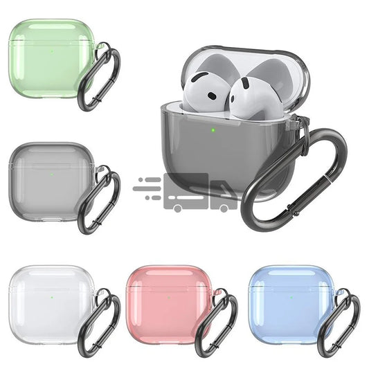 Transparent Case for AirPods 4 Wireless Bluetooth Earphone Soft TPU Clear Protective Cover with Hook for Air Pods 4 Accessories