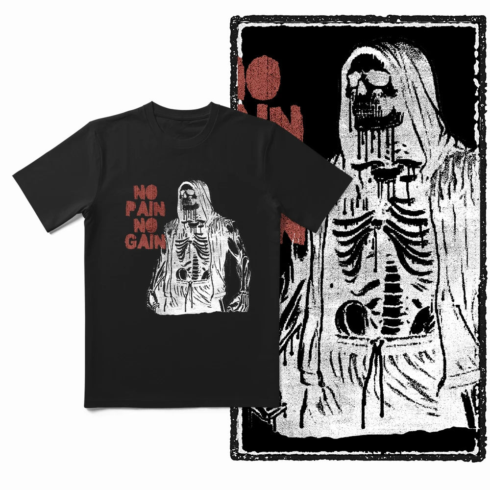 Coolmind YG Fitness Gym Cotton exclusive graphic Men's T-shirt 100% cotton large size fresh black men's new style T-shirt