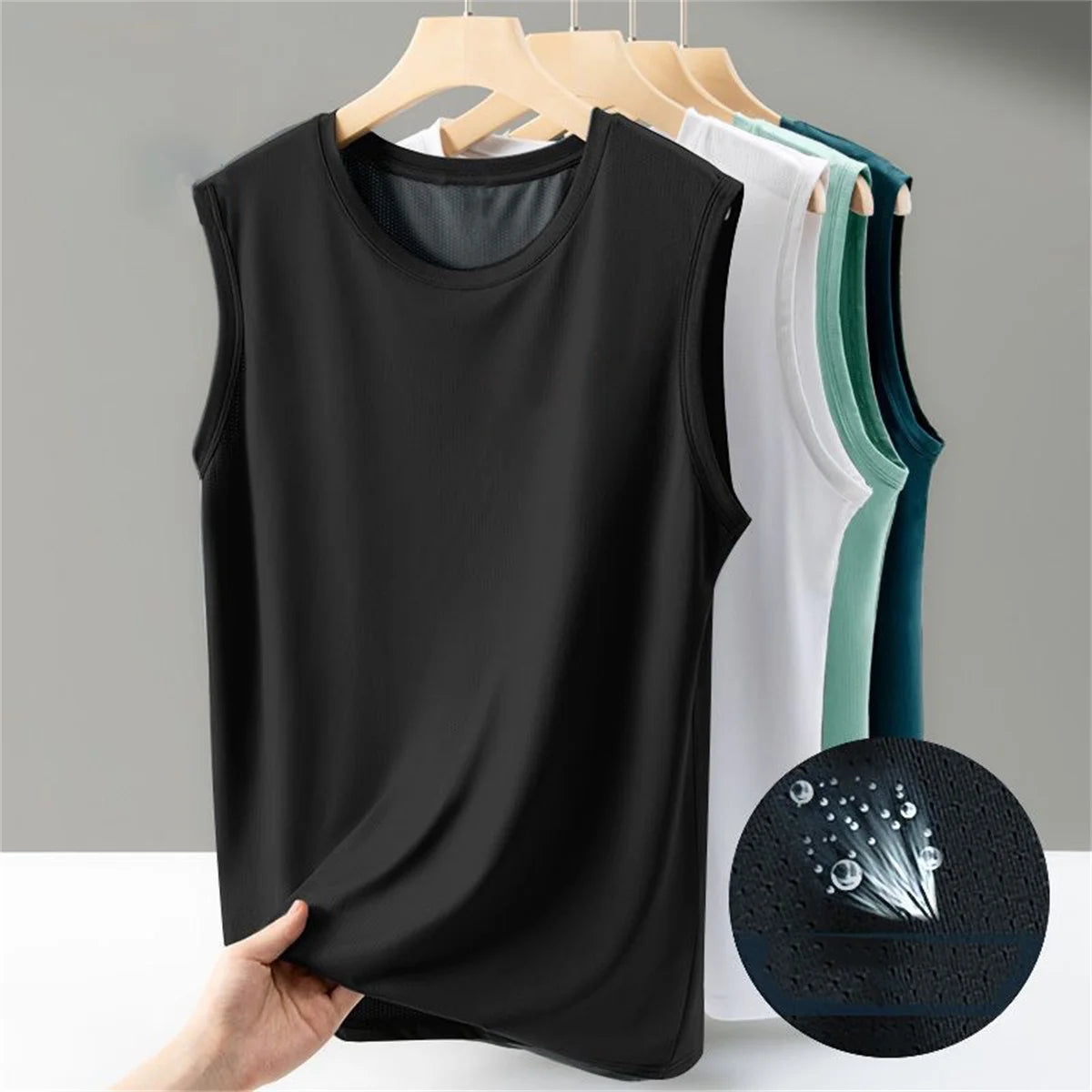 New Sports Quick Dry Men's Vest Summer Outdoor New Gym Fitness Quick Dry Clothing Breathable Lightweight Plus Size O-neck Tank