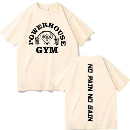 Funny Powerhouse Gym No Pain No Gain T-shirt Harajuku Fitness Short Sleeve T-shirts Men Women Casual Fashion Oversized T Shirt