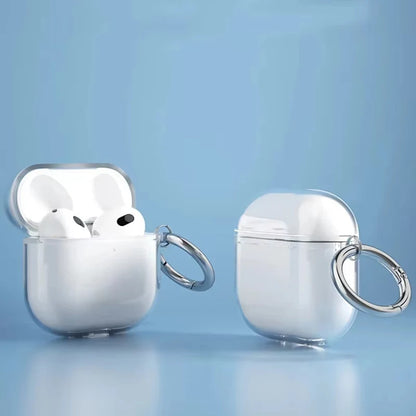 Transparent Soft TPU Earphone Case for 2024 Apple Airpods 4th Gen Shockproof with Hook for Airpods 4 Headset Charging Case Cover