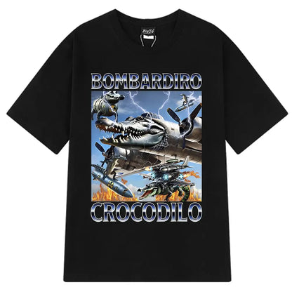 Brr Brr Patapim T Shirt Funny Italian Brainrot Meme Graphic T-shirt Men Women Summer 100% Cotton Cozy Soft O-Neck T-shirts Tops