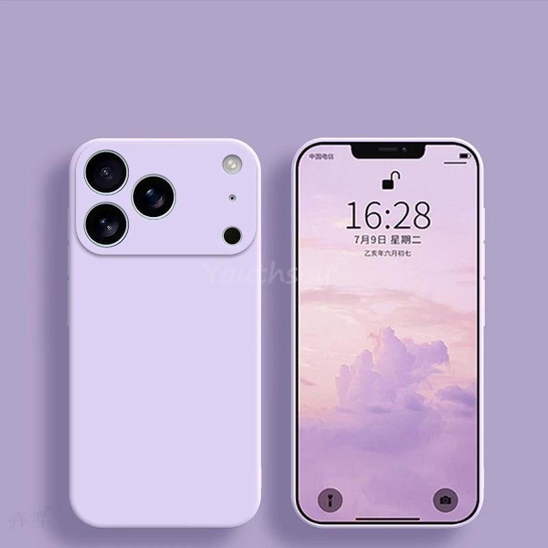 For iPhone 17 Pro Case Liquid Silicone Plain Case For iPhone 17 Pro Air Cover TPU Anti-drop Protect For iPhone 17 Pro Max Cover