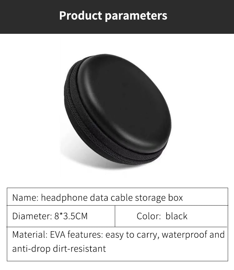 Earphone Case EVA Hard Shell Headset Protective Box Travel Headphone Carrying Bag for Wireless Bluetooth Headphone Storage Bag