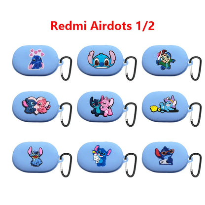 Disney cartoon Redmi Airdots protective case with hook suitable for Xiaomi Mi Redmi Airdots 1/2 Airdotse earphone charging case