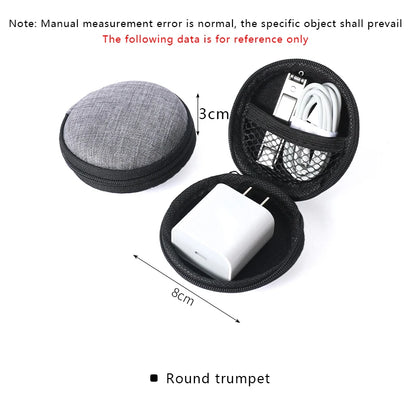 Mini Square EVA Earphone Protective Box Digital Charger Headphone Storage Bag USB Data Cable Organizer Carrying Pouch