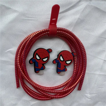 Cable Protector Set for iPhone Huawei Samsung Anti-break Spring Protection Rope Wire Cord Rope Earphone Bobbin Winder