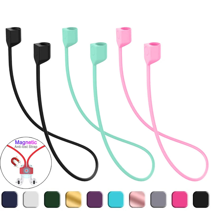 Magnetic Anti-Lost Silicone Earphone Neck Rope For AirPods 1 2 3 Pro Wireless Bluetooth Headphone Neck Strap Cord String Lanyard