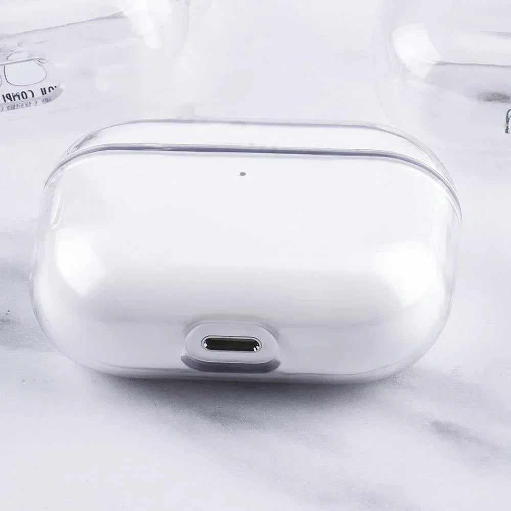 Transparent PC Earphone Case For AirPods 4 3 2 1 Pro 2 USB C Cover Hard Anti-fall Clear Headphone Coque For AirPods 4 4th Pro2