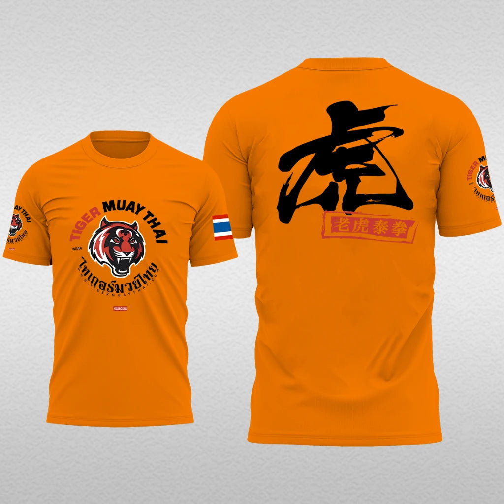 Summer Men's T-Shirt Muay Thai Running Fitness Sports Short Sleeve Outdoor Boxing Wrestling Tracksuits Breathable Men's clothing